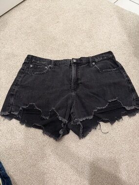 Aerie daydream Black Distressed Denim Shorts